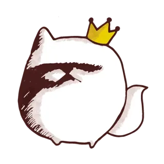 😨 cat, crown, animal, cute, cartoon whatsapp sticker