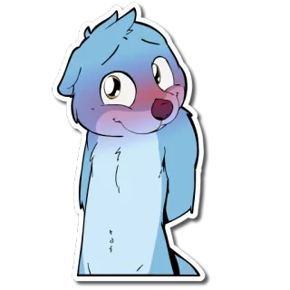 ☺️ foca, animal, lindo, dibujos animados, pegatina, sonrojo whatsapp sticker