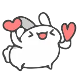 ❤️ милый, кролик, любовь, сердце, зайчик, мультфильм whatsapp sticker