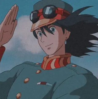 💂‍♀️ Howl Howl's Moving Castle Anime, Das wandelnde Schloss, Charakter, Studio Ghibli, Hut, Gruß telegram sticker