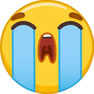 😭 Emoji, pleurer, triste, larmes, visage jaune telegram sticker