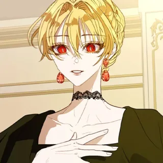 ♦️ anime, personaggio, donna, ritratto, occhi rossi, choker telegram sticker