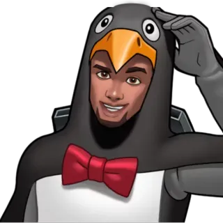 😁 penguin, costume, man, cartoon, bowtie telegram sticker