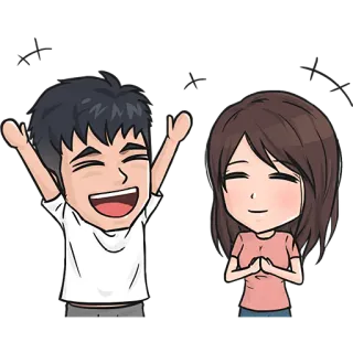 🤣 만화, 인사, 행복, 일러스트, 스티커 telegram sticker