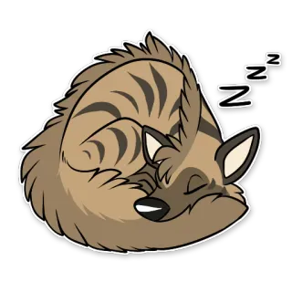💤 dormir, hiena, animal, dibujo animado whatsapp sticker
