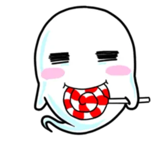🍭 spook, lolly, snoep, cartoon, schattig, spookachtig telegram sticker