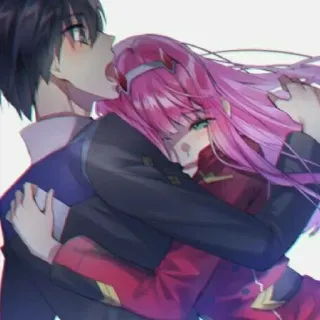 ❤️ Zero Two Darling in the Franxx Anime, Kreskówka, Romans, Zero Two, Darling in the Franxx telegram sticker