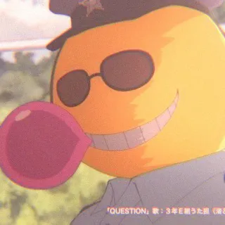 😀 Koro-sensei Assassination Classroom QUESTION. 歌: 3年E組うた担(渚&茅野&業&磯貝&前原) Anime, Chiclete, Polícia, Professor, Amarelo, Tentáculo telegram sticker