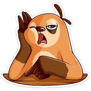 😴 sloth, cartoon, animal, sleepy, lazy, funny telegram sticker