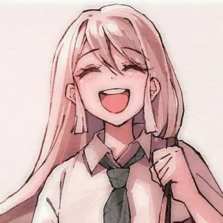 🌟 garota anime, sorrindo, uniforme escolar, fofa, mangá, kawaii telegram sticker