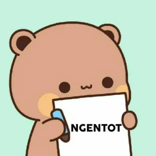 🐻 NGENTOT cartoon bear, offensive language, sticker telegram sticker