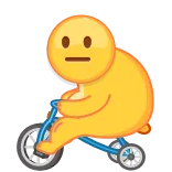 😐 絵文字, 自転車, サイクリング, 面白い, 黄色 whatsapp sticker