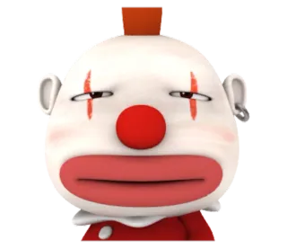 😐 клоун, грустный, скучно, эмодзи, мультфильм, мем telegram sticker