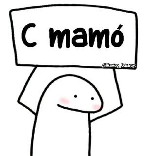 😀 C mamó flork, desenho, boneco palito, placa telegram sticker