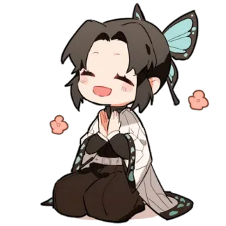 🦋 Shinobu Kocho Demon Slayer Anime, Demon Slayer, Shinobu Kocho, Chibi, Kawaii, Mignon, Manga telegram sticker