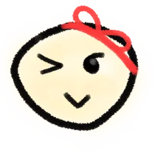 😉 gezicht, schattig, glimlach, knipoog, strik, cartoon, sticker telegram sticker