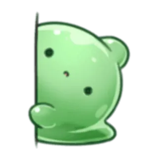 👀 милый, зеленый, капля, персонаж, стикер, мультфильм telegram sticker