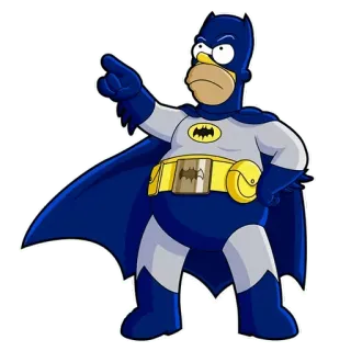 🦇 Homer Simpson kartun, mashup, crossover, batman, simpsons, homer simpson, superhero, cartoon telegram sticker