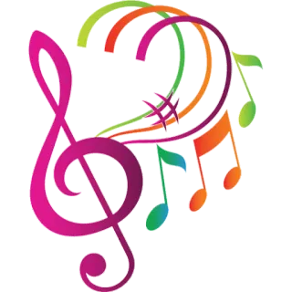 🎵 música, notas, clave, musical, colorido telegram sticker