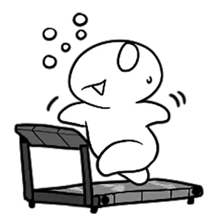 🏃 Desenho animado, Esteira, Exercício, Corrida, Personagem, Fitness telegram sticker