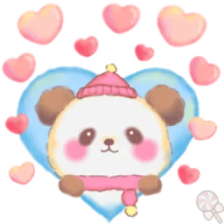 💕 かわいい, kawaii, くま, ハート, マンガ, 冬, スイート, キャンディ telegram sticker