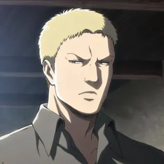 ⚔️ Reiner Braun Attack on Titan อนิเมะ, ตัวละคร, จริงจัง, ผู้ชาย, ผมบลอนด์ whatsapp sticker