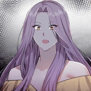 ✨ femme, animé, manga, personnage, cheveux violets, féminin telegram sticker