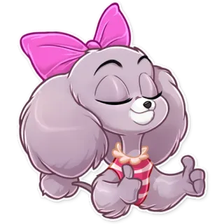 👍 หมา, ลูกหมา, ยกนิ้วโป้ง, น่ารัก, สัตว์, การ์ตูน telegram sticker