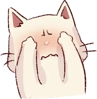 🌸 Katze, Sticker, süß, kawaii, Tier, Cartoon, Illustration, traurig telegram sticker