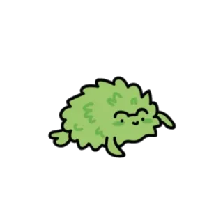 🌿 dễ thương, xanh lá, hoạt hình, mềm mại, nhân vật telegram sticker