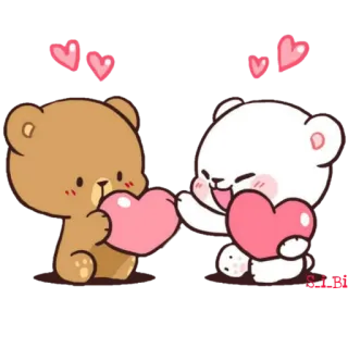 💗 amore, cuore, carino, orso, san valentino, cartone animato telegram sticker
