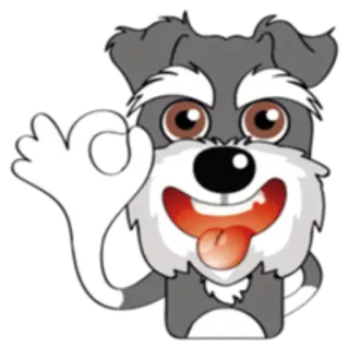👌 perro, animal, mascota, dibujo animado, gesto ok telegram sticker
