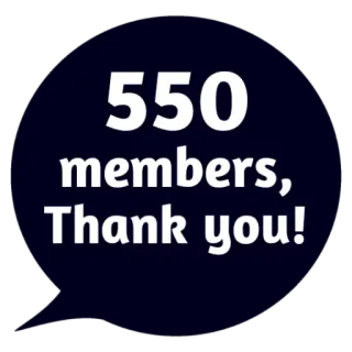 ❤ 550 members, Thank you! Mitglieder, Danke, Community, Feier, Erfolg, Gruppe whatsapp sticker