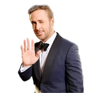 👋 Ryan Gosling Ryan Gosling, diễn viên, người nổi tiếng, đàn ông, áo tuxedo, nơ telegram sticker