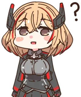 ❓ Anime, Chibi, Cartoon, Vraag, Schattig, Meisje whatsapp sticker