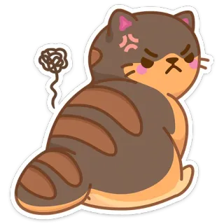 😒 cat, angry, upset, cartoon, sticker, cute, furry telegram sticker
