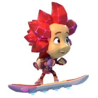 ☺️ 卡通, 红头发, 滑雪板, 动画, 儿童 telegram sticker