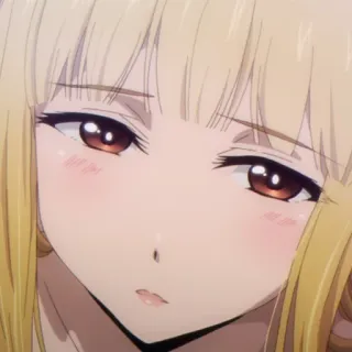 📱 Anime, blonde Haare, Cartoon, süß, Porträt, Mädchen telegram sticker