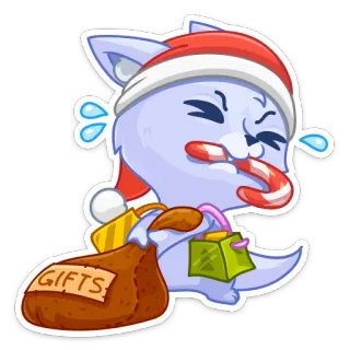 🎁 GIFTS kot, boże narodzenie, prezent, święty mikołaj, święta, uroczy telegram sticker