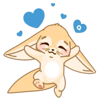 🦊 animal, feneco, fofo, adorável, coração, amor telegram sticker