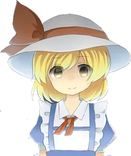 😐 anime, blonde hair, dress, character, cute, kawaii telegram sticker
