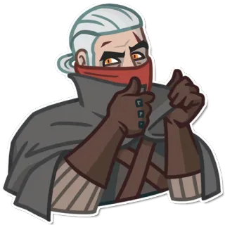 🌚 Geralt of Rivia The Witcher witcher, geralt, monsterjäger, fantasy, charakter whatsapp sticker