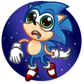 🥴 Sonic cartone animato, animale, blu, Sega, videogioco telegram sticker
