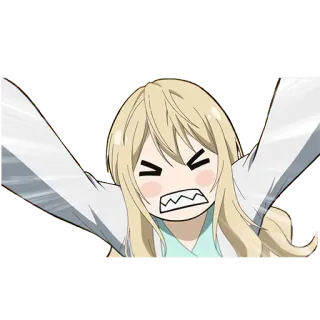 😣 Anime, Manga, Cartone animato, Personaggio, Espressione, Arrabbiato, Carino telegram sticker