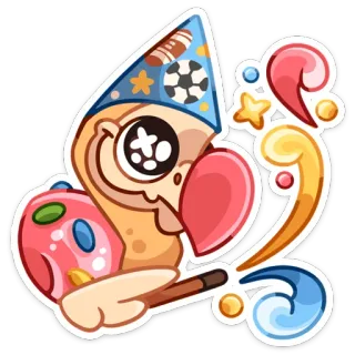 🥳 carino, cartoni animati, festa, celebrazione, stravagante, divertente whatsapp sticker