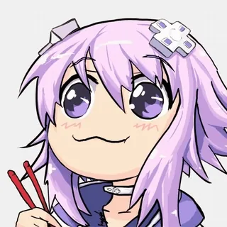 🥢 Neptune Hyperdimension Neptunia anime, videogame, capelli viola, chibi, manga, cibo, bacchette telegram sticker