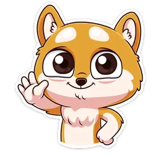 ✋ cane, carino, animale, cartone animato, adesivo whatsapp sticker