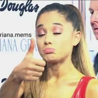 👍 Ariana Grande cantor, joinha, popstar, celebridade, mulher whatsapp sticker