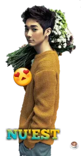 💐 NU'EST kpop, nuest, musique, idole, chanteur, fleurs, amour telegram sticker