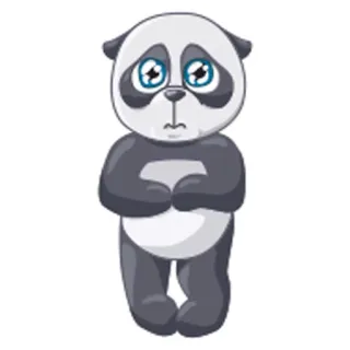 😧 panda, sad, cute, animal, cartoon telegram sticker